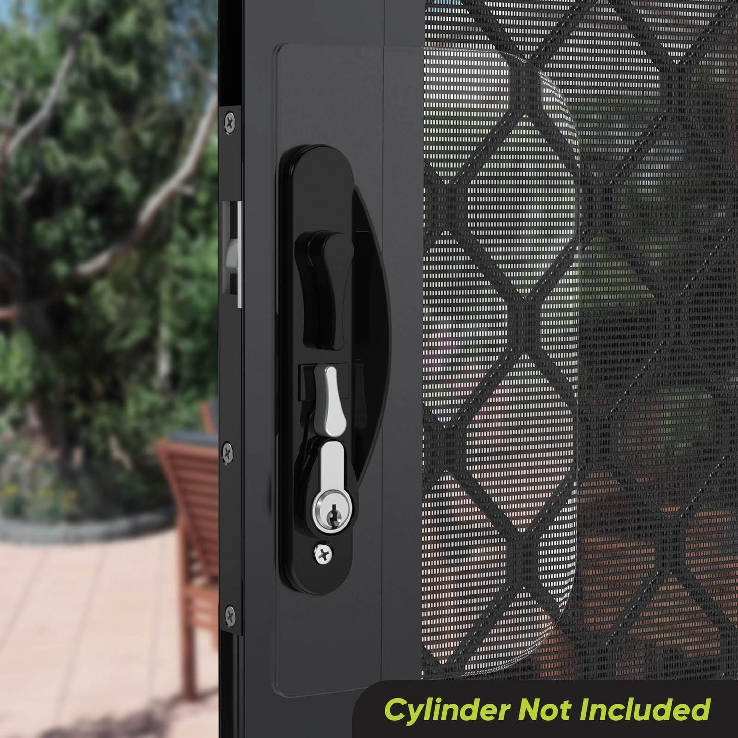Rolltrak Sliding Screen Door Lock - 50 x 200mm - Black