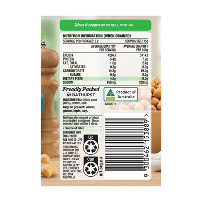 Edgell Australian Grown Chick Peas - 400g