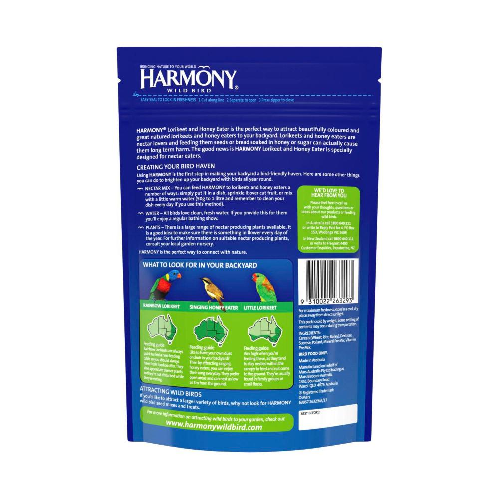 Harmony Lorikeet & Honey Eater Wild Bird Seed - 500g