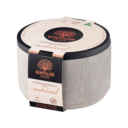 Santalum Estate Sandalwood Citronella Candle - Cement Grey