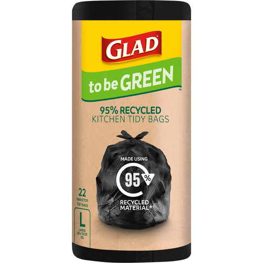 Glad 95% Recycled Kitchen Tidy Bags Large 22 Pack