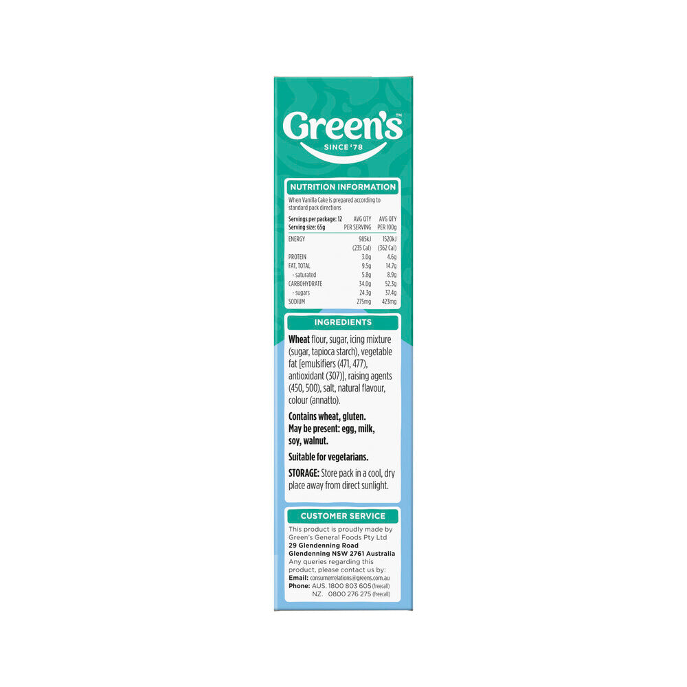Green's Vanilla Cake Mix - 470g