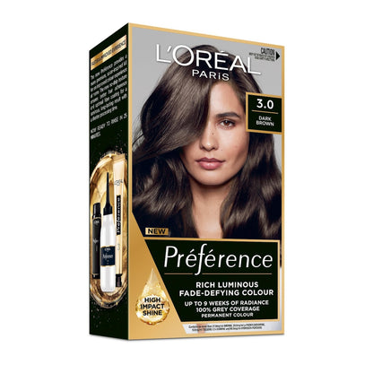 Loreal Paris Preference Hair Colour 3 Dark Brown Each