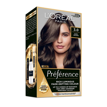 Loreal Preference Permanent 3 Brasilia Darkest Brown Each