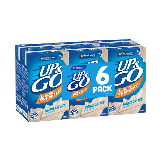 Sanitarium Up&go Cereal Vanilla Ice 6x250ml - 1.5L