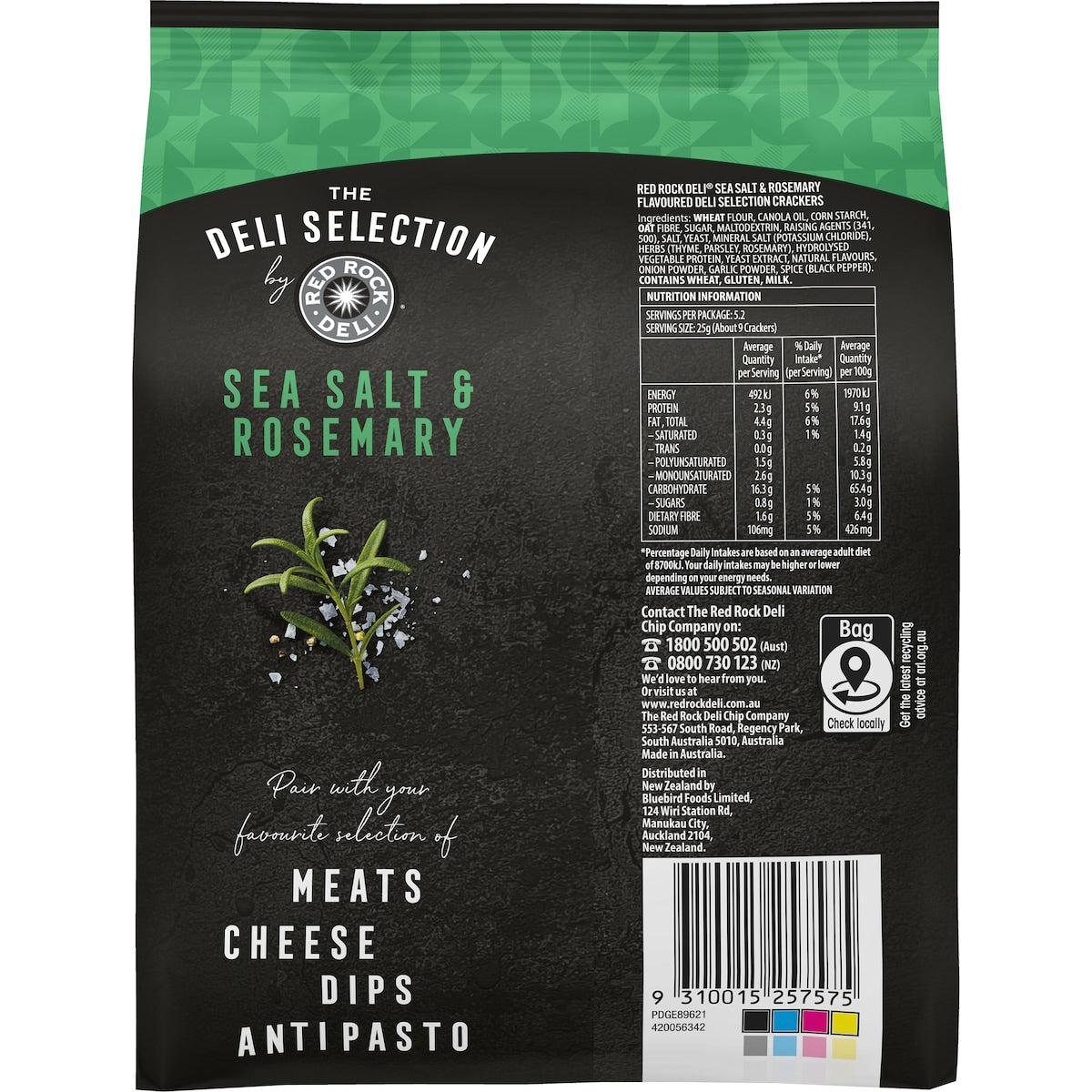 Red Rock Deli Selection Crackers Sea Salt & Rosemary 130g
