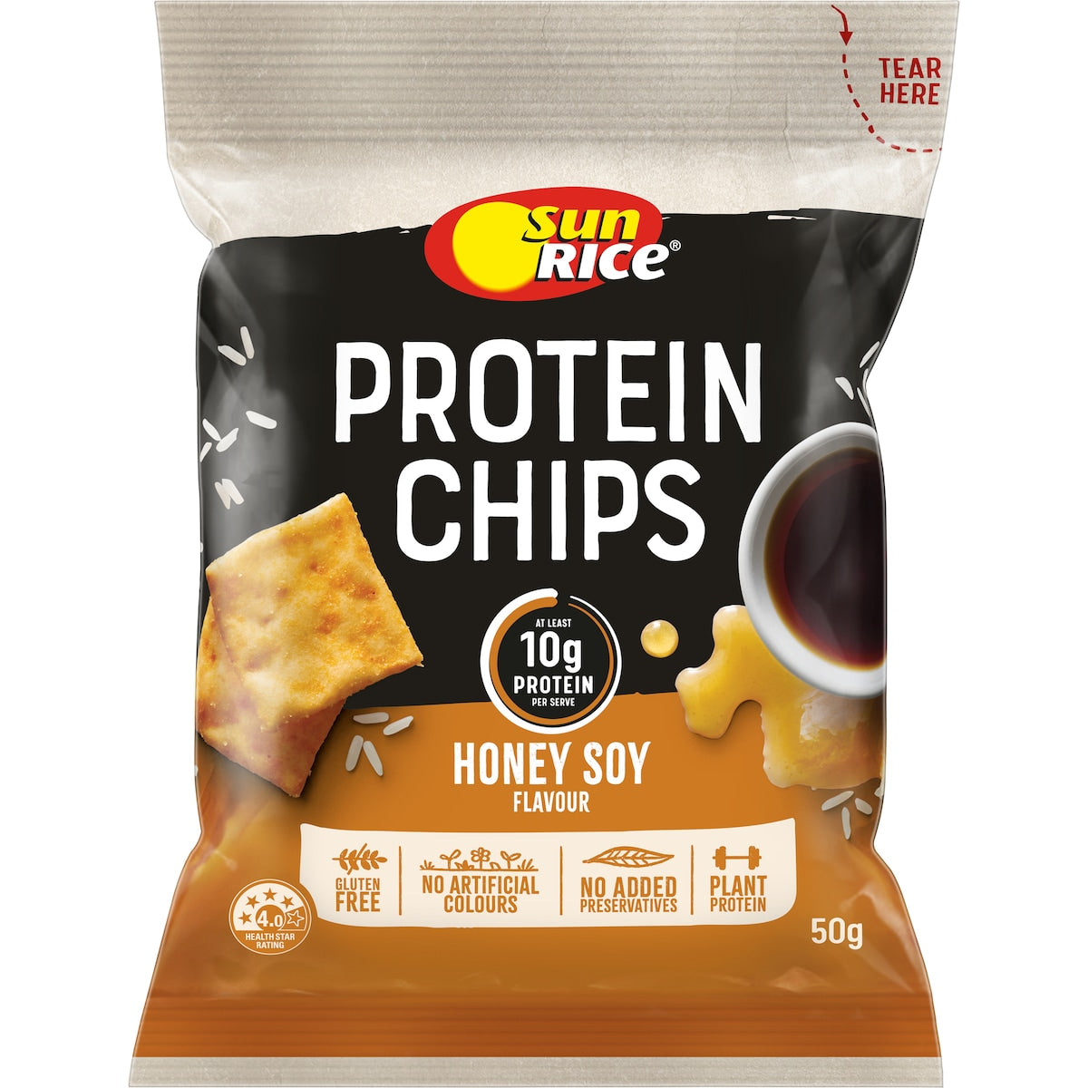 Sun Rice Protein Chips Honey Soy Flavour 50g