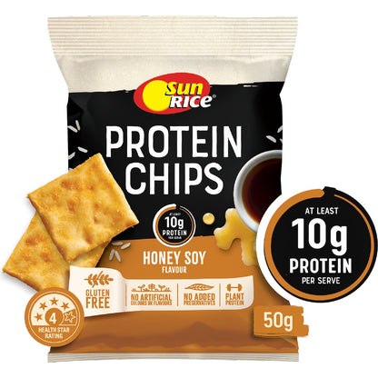 Sun Rice Protein Chips Honey Soy Flavour 50g