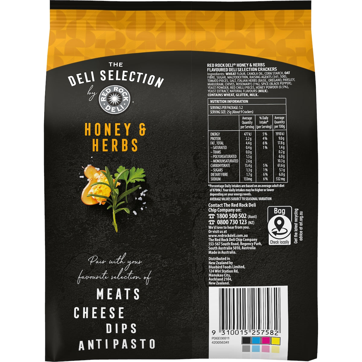 Red Rock Deli Selection Crackers Honey & Herb 130g