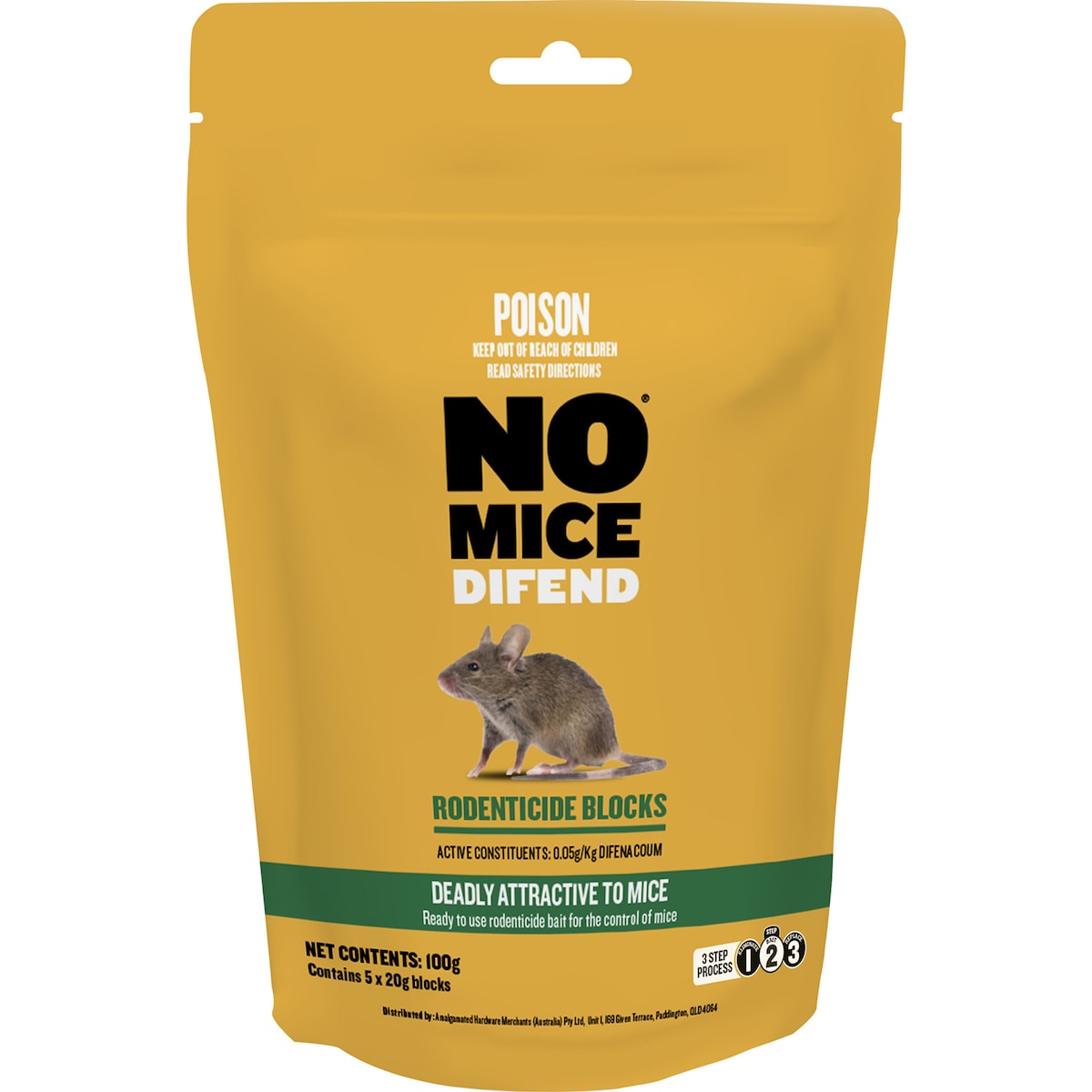 No Mice Difend Rodenticide Blocks 20g X 5 Pack