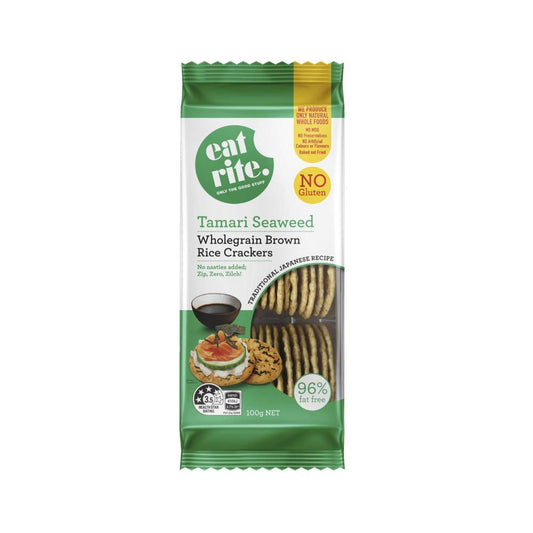 Eatrite Brown Rice Crackers Tamari Seaweed - 100g