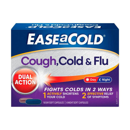 Ease A Cold Cough Cold & Flu Day & Night Capsules - 24 pack