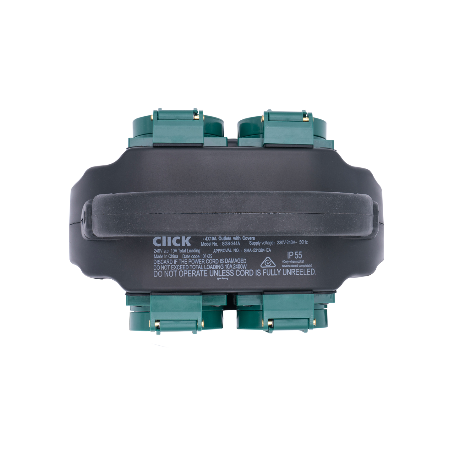 Click Garden Socket with Handle - 4 Outlet - 1.5m Cable