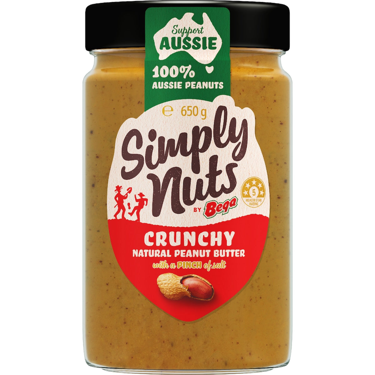 Bega Simply Nuts Crunchy Natural Peanut Butter 650g