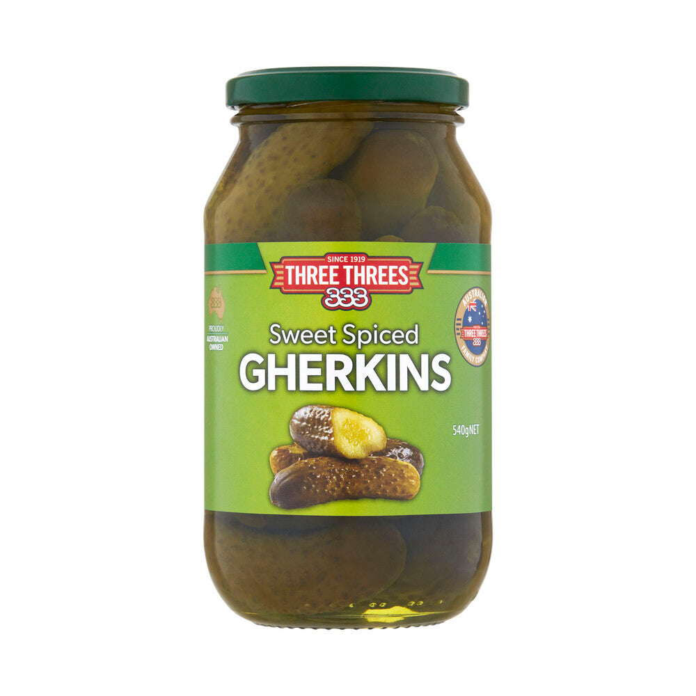 Three Threes Sweet Spiced Gherkins - 540g