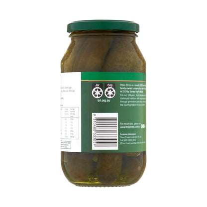 Three Threes Sweet Spiced Gherkins - 540g