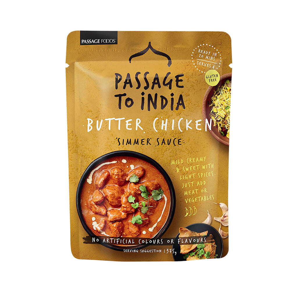 Passage Foods Passage To India Butter Chicken Simmer Sauce Pouch - 375g
