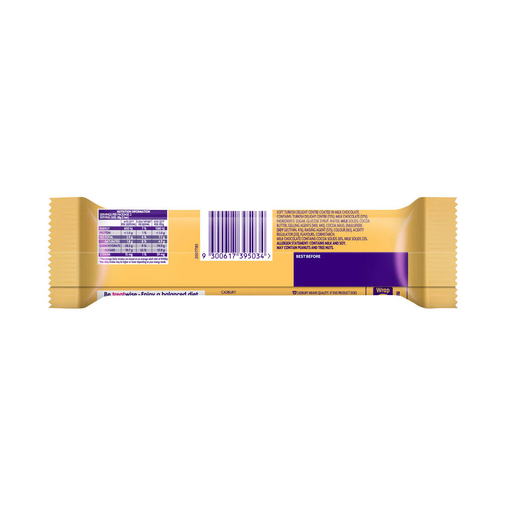 Cadbury Turkish Delight Chocolate Bar Twin Pack - 70g