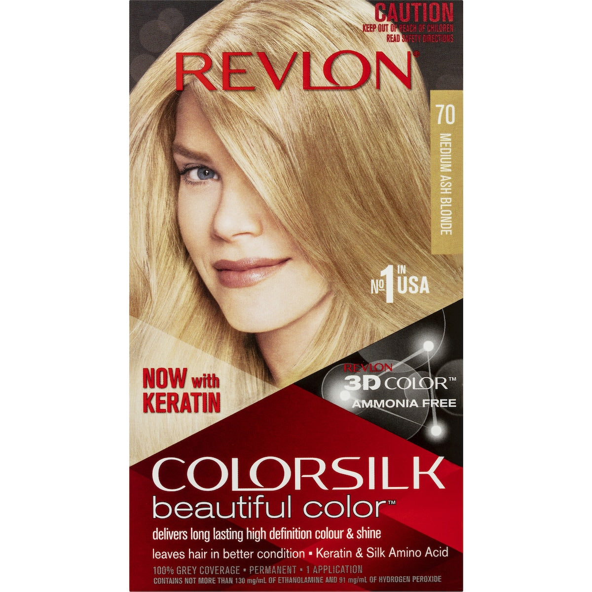 Revlon Colorsilk Beautiful Color 70 Medium Ash Blonde Each