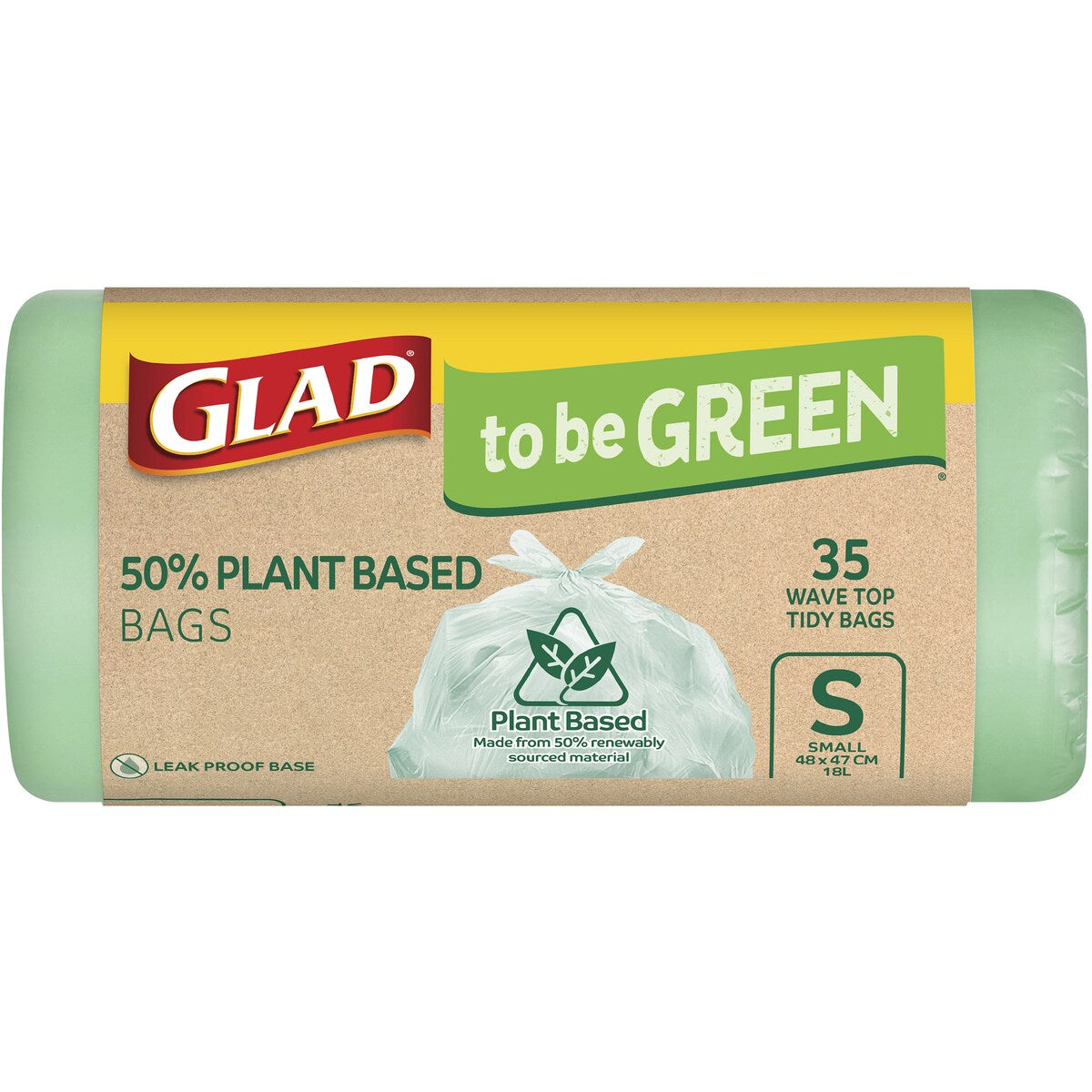 Glad To Be Green 50% Plant Based Wave Top Tidy Bags Small 35 pack