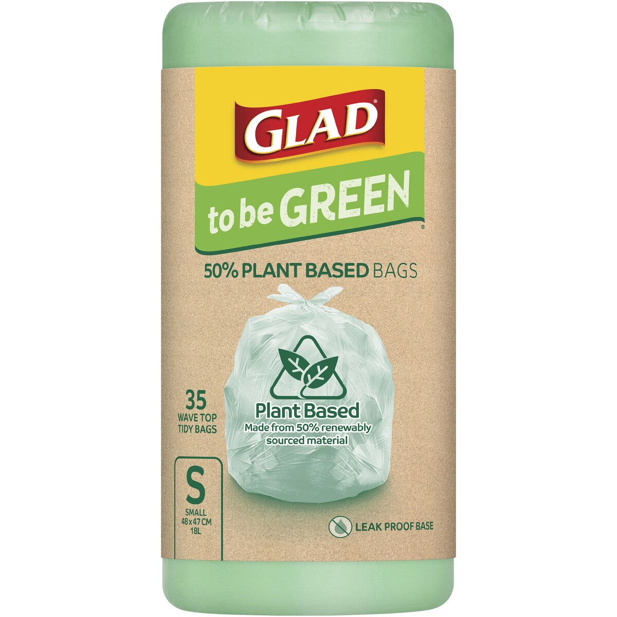 Glad To Be Green 50% Plant Based Wave Top Tidy Bags Small 35 pack
