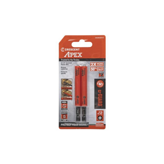 Crescent Apex #2 x 3-1/2" Covered Power Bits 2 Pack