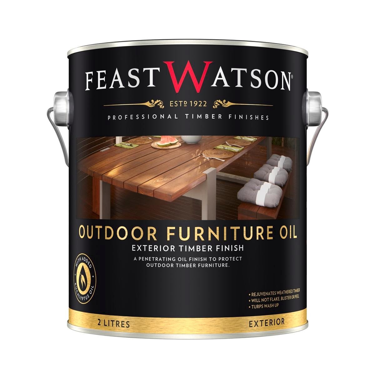 Feast Watson Outdoor Furniture Oil - 2L - Solvent Based - UV Resistant