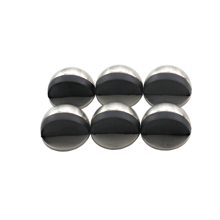 Syneco 6 Piece Brushed Nickel Half Moon Door Stop Set