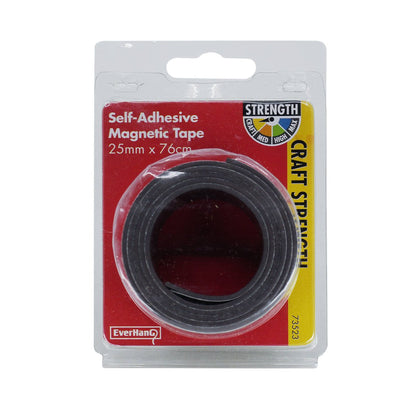 Everhang Self Adhesive Magnetic Strip - 760mm x 25mm - Flexible Black