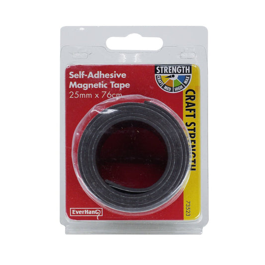 Everhang Self Adhesive Magnetic Strip - 760mm x 25mm - Flexible Black