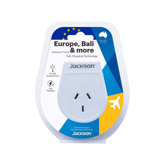 Jackson Outbound Slim USB Travel Adaptor - EU & Bali
