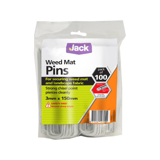Jack Weedmat Pins - 3mm x 150mm - Steel - Durable Fixing - 100 Pack