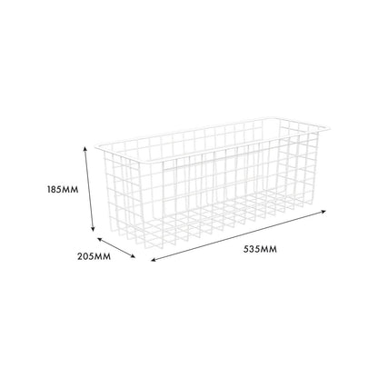 Flexi Storage White Wire Basket - 2 Runner - Half Width - Steel - Versatile