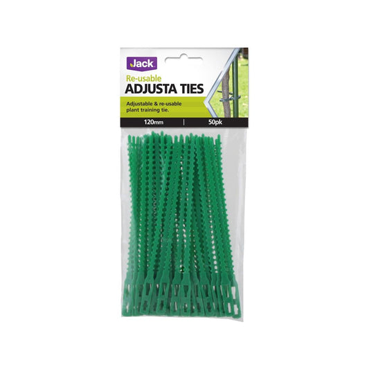 Jack 120mm Plastic Plant Ties - Adjustable & Reusable, 50pk