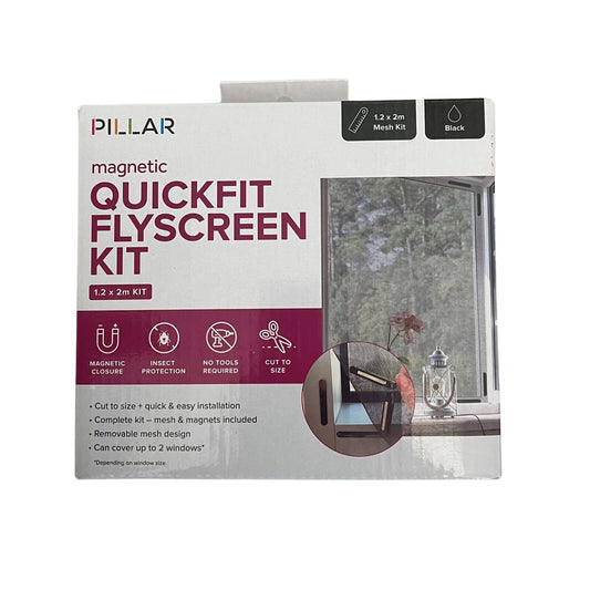 Pillar Black Quickfit Magnetic Flyscreen Kit 1.2 x 2m