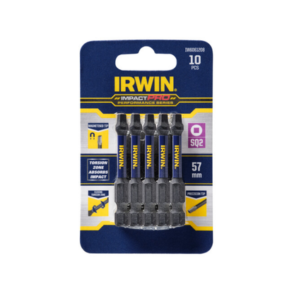 Irwin Impact Pro Performance Bits - 57mm SQ2 - 10 Pack