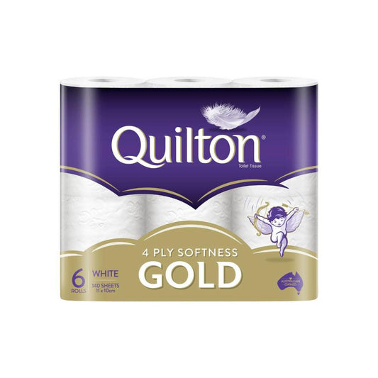 Quilton 4 Ply White Gold Toilet Paper - 6 pack