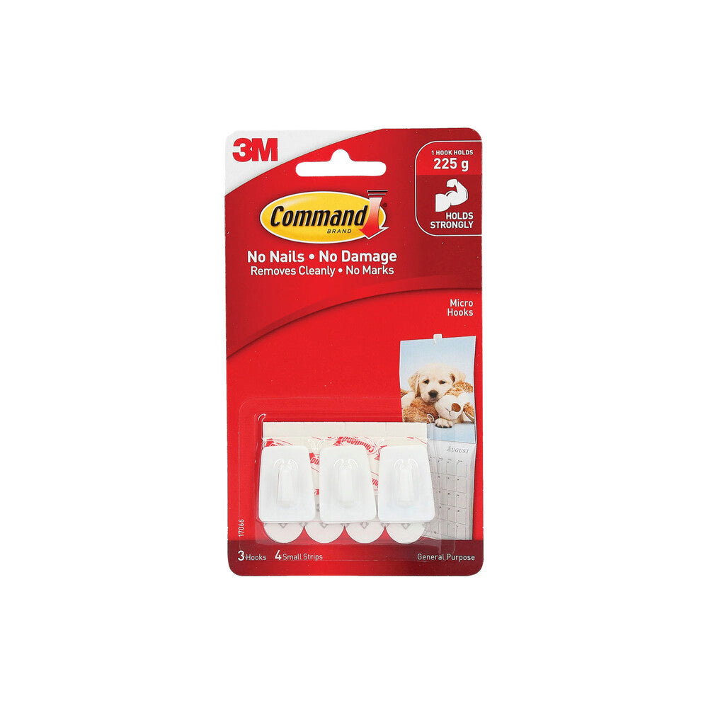 3M Command Adhesive Micro Hooks - 3 pack