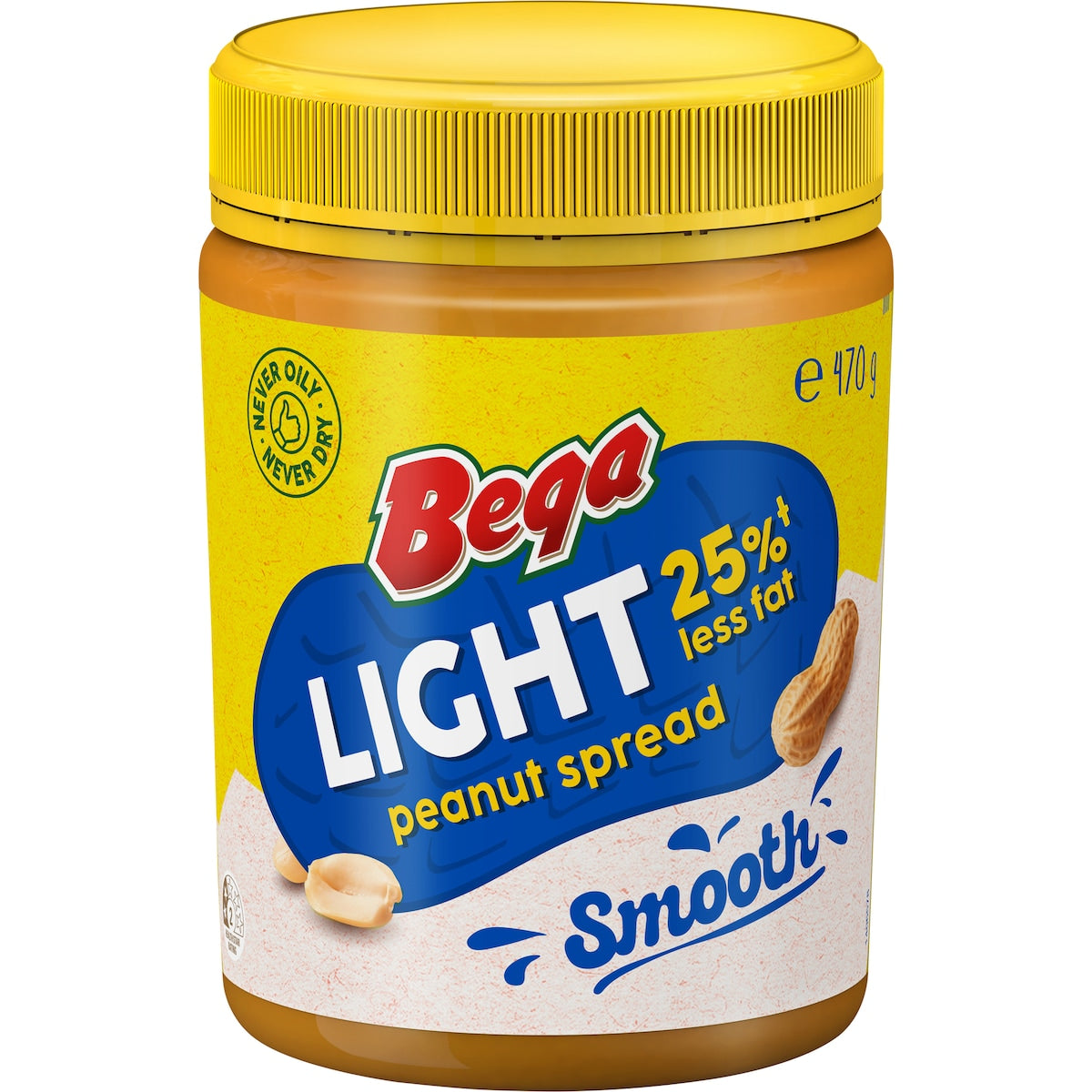 Bega Light Peanut Butter Smooth 470g