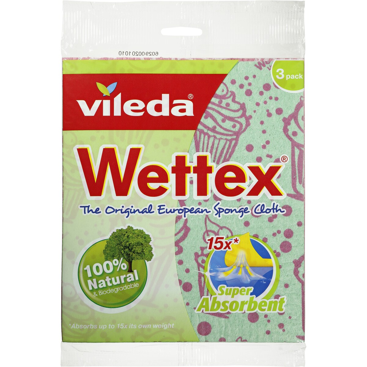 Vileda Wettex Cleaning Cloth Super Absorbent Assorted 3 pack