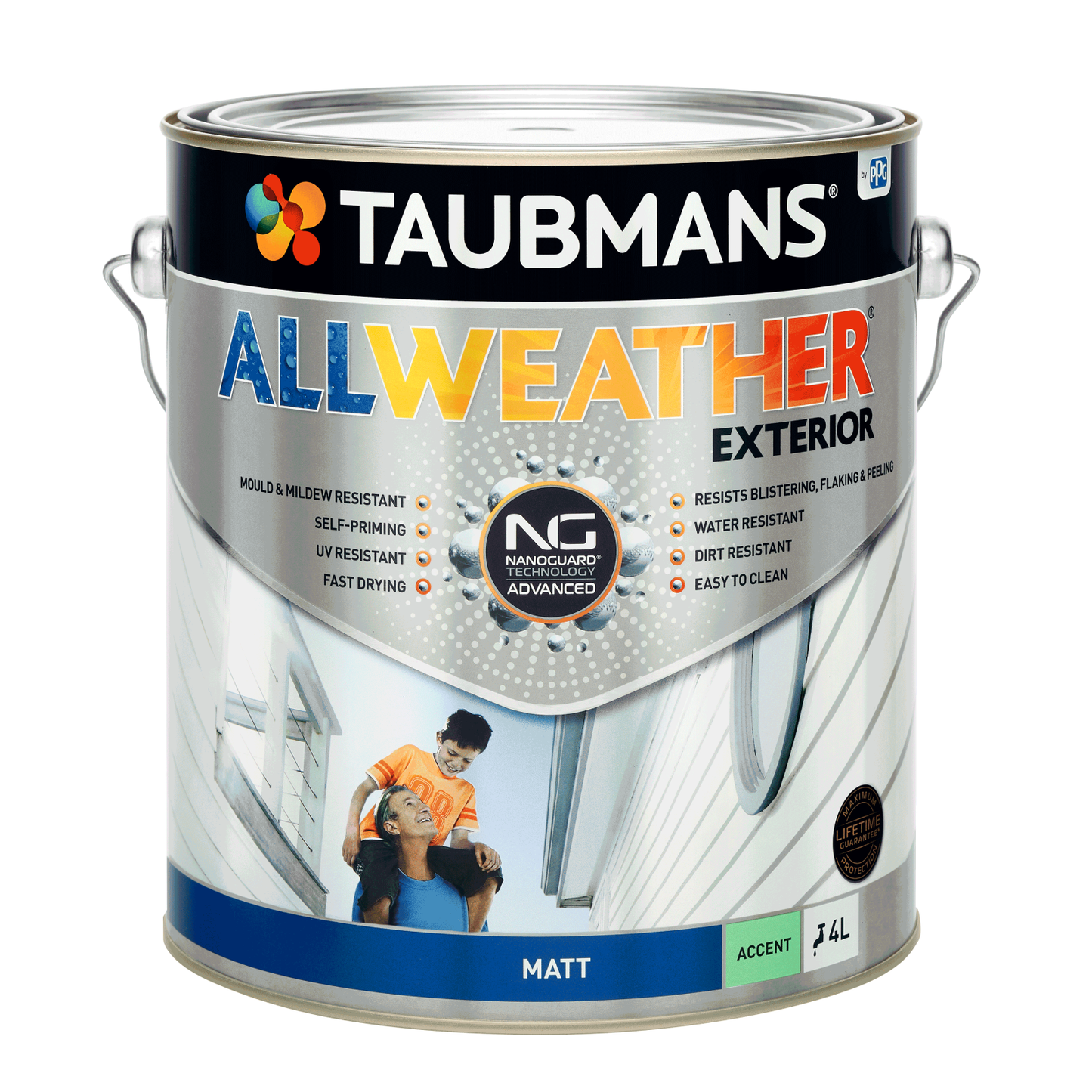 Taubmans All Weather Exterior Paint - 4L - Accent - Matt