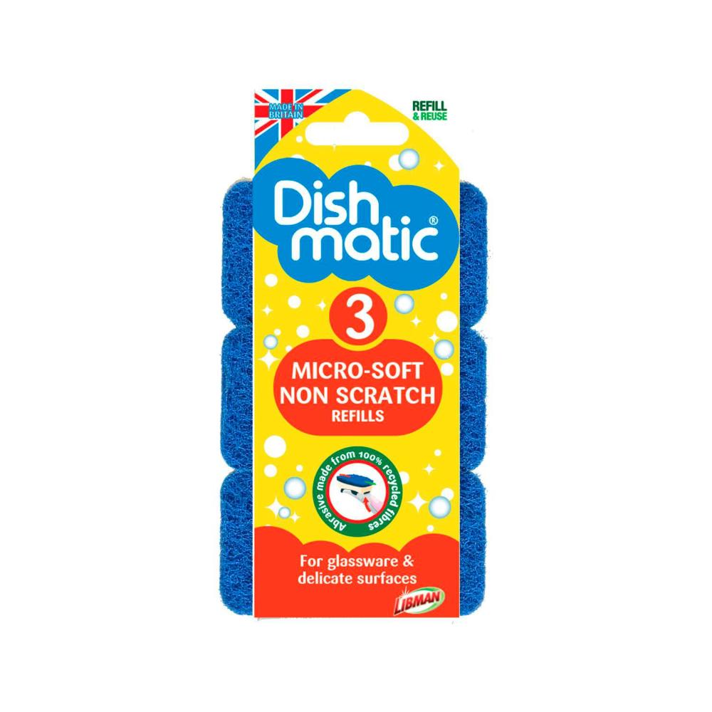 Dishmatic Micro Soft Non-scratch Refills - 3 Pack