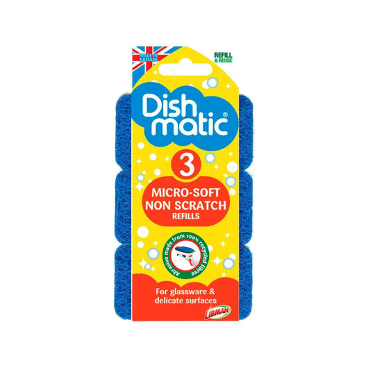 Dishmatic Micro Soft Non-scratch Refills - 3 Pack