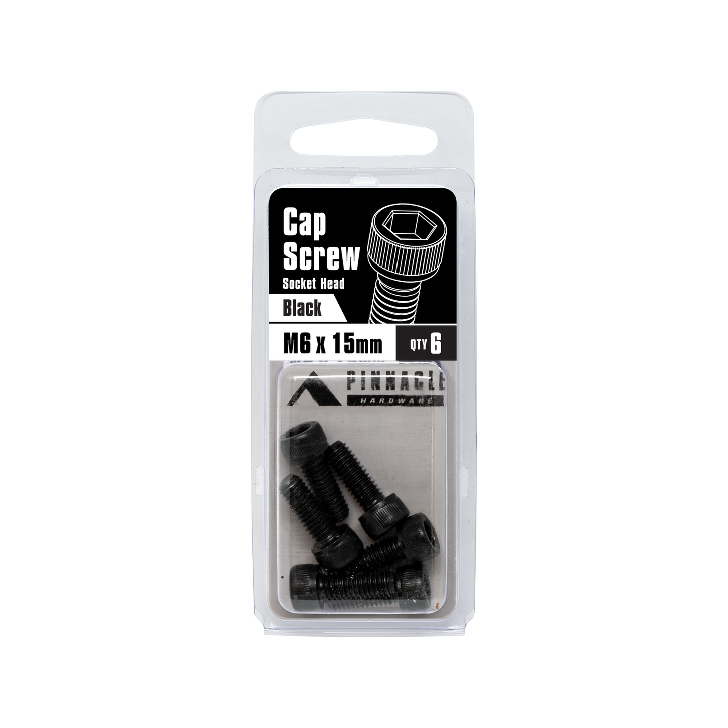 Pinnacle Black Oxide Socket Head Cap Screw - M6 x 15mm - 6 Pack