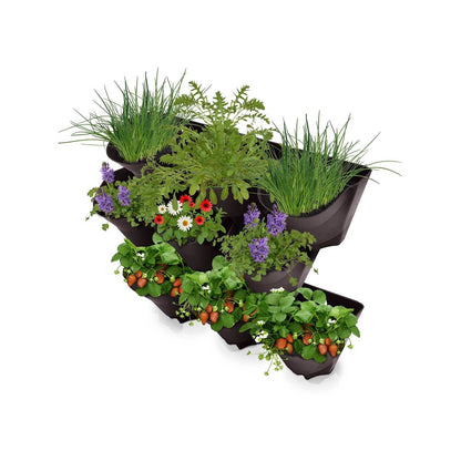 Jack Garden Up Wall Stacker - 3 Pot - Charcoal
