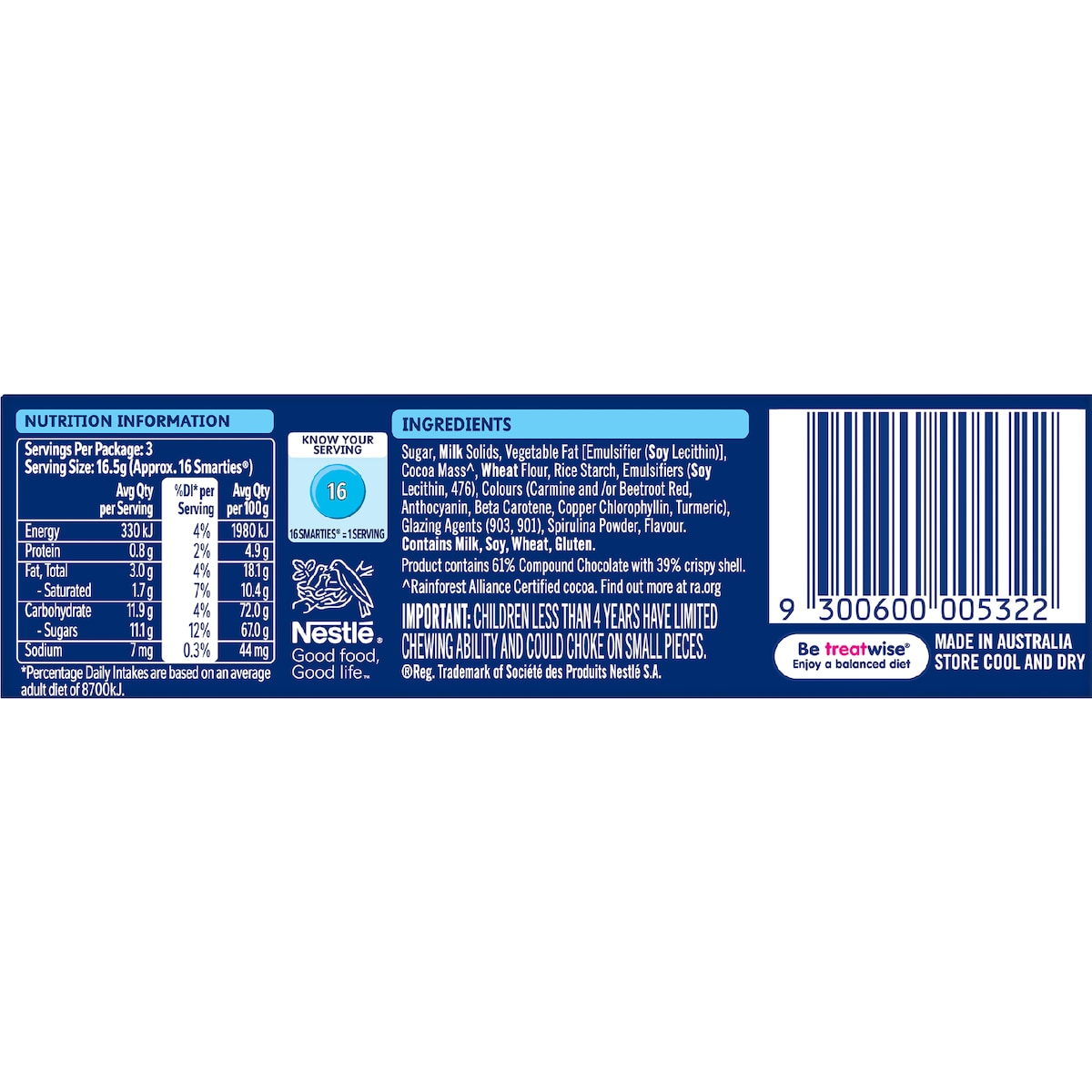 Nestle Smarties Milk Choc Box 50g