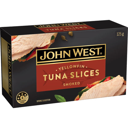 John West Smoked Yellowfin Tuna Slices 125g