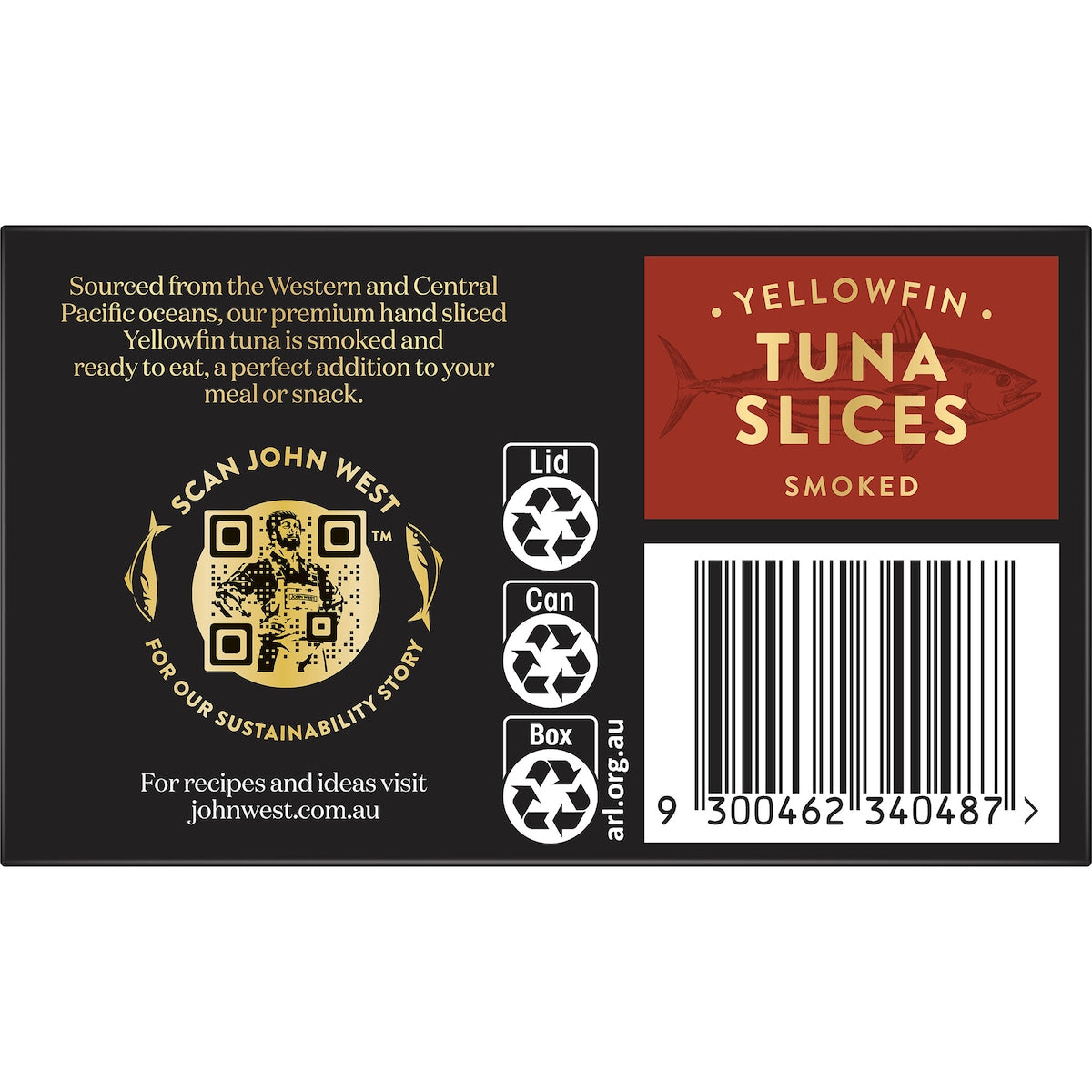 John West Smoked Yellowfin Tuna Slices 125g
