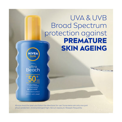 Nivea Sun Ultra Beach SPF 50+ Sunscreen Spray - 200mL