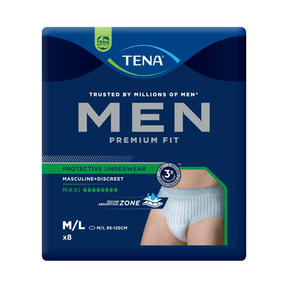 Tena For Men Large Level 4 Premium Fit Maxi Incontinence Pants - 8 pack